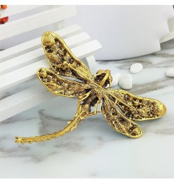 Dragonfly Big Large 3in Statement Animal Brooch Pin Antique Gold Tone green $9.17 Brooches & Pins