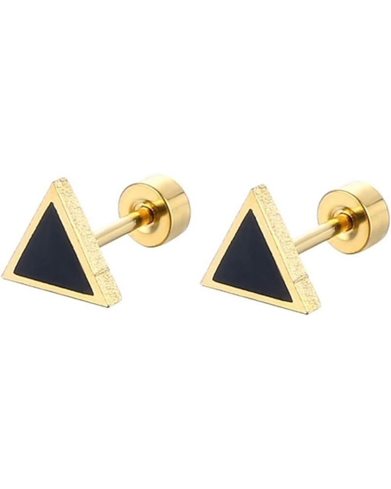 Elegant Earrings, Woman's Earrings Triangle Shaped Stainless Steel Cute Jewelry for Women Gold $11.38 Earrings