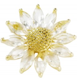 Sunflower Brooch Pin Yellow Crystal Flower Petal Lapel Brooches for Women Girls Fashion Jewelry Gift white $7.71 Brooches & Pins