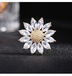 Sunflower Brooch Pin Yellow Crystal Flower Petal Lapel Brooches for Women Girls Fashion Jewelry Gift white $7.71 Brooches & Pins