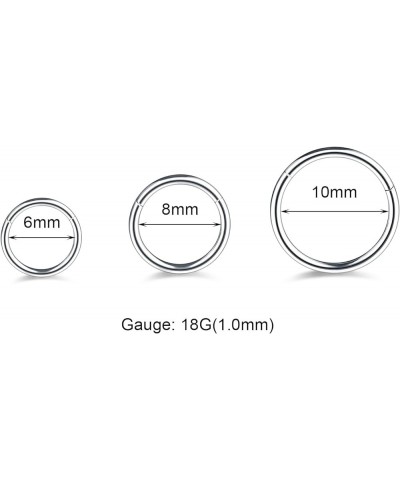 14G 16G 18G 20G Nose Ring Hoop Stainless Steel Hinged Segment Ring Hoop Nose Clicker Ring Tragus Helix Cartilage Daith Rook E...