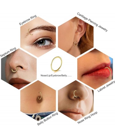 14G 16G 18G 20G Nose Ring Hoop Stainless Steel Hinged Segment Ring Hoop Nose Clicker Ring Tragus Helix Cartilage Daith Rook E...