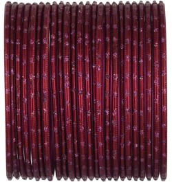 Indian Bangles Set Bollywood Plain Metal Bangle Bracelets Costume Jewelry for Women & Girls Maroon (Set of 24 Pcs) 2-4 $10.25...