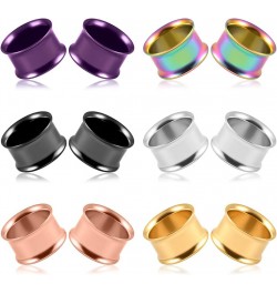 Set of 12 Pcs Large Double Flare Ear Gauges 316 Stainless Steel Hypoallergenic Ear Plugs Tunnels for Ears Expander Body Jewel...