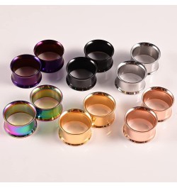 Set of 12 Pcs Large Double Flare Ear Gauges 316 Stainless Steel Hypoallergenic Ear Plugs Tunnels for Ears Expander Body Jewel...