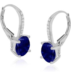 Rhodium Plated 925 Sterling Silver Cubic Zirconia Drop Leverback Bridal Earrings for Women Imitation Birthstone September $10...