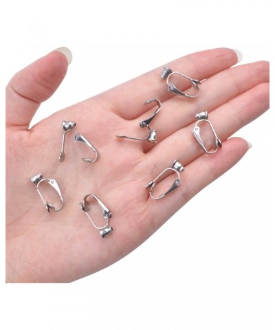 20 Pieces (10 Pairs) Stainless Steel Clip-on Earrings Converter Components with Post for Non-Pierced Ears DIY Earring - Turn ...