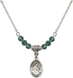 May Birth Month Bead Necklace with Catholic Patron Saint Petite Charm, 18 Inch Saint Ambrose $32.51 Necklaces