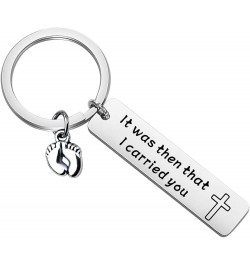 It was Then That I Carried You Bracelet Keychain with Footprints Charm Keychain $10.91 Bracelets