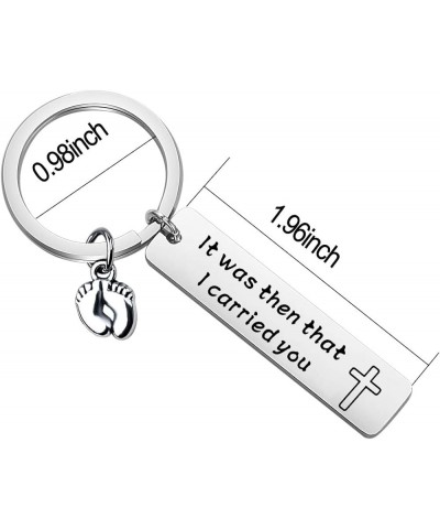 It was Then That I Carried You Bracelet Keychain with Footprints Charm Keychain $10.91 Bracelets