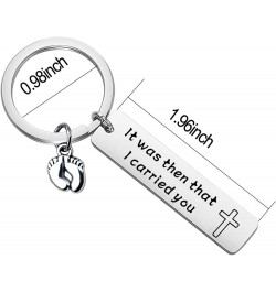 It was Then That I Carried You Bracelet Keychain with Footprints Charm Keychain $10.91 Bracelets