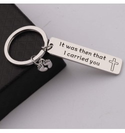 It was Then That I Carried You Bracelet Keychain with Footprints Charm Keychain $10.91 Bracelets