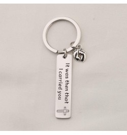 It was Then That I Carried You Bracelet Keychain with Footprints Charm Keychain $10.91 Bracelets