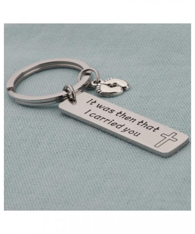 It was Then That I Carried You Bracelet Keychain with Footprints Charm Keychain $10.91 Bracelets