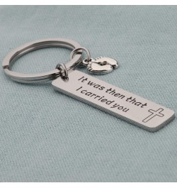 It was Then That I Carried You Bracelet Keychain with Footprints Charm Keychain $10.91 Bracelets