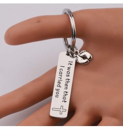 It was Then That I Carried You Bracelet Keychain with Footprints Charm Keychain $10.91 Bracelets