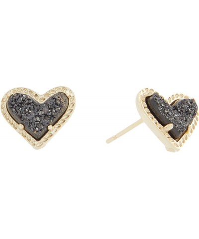 Ari Heart Stud Earrings for Women, Fashion Jewelry GOLD - BLACK DRUSY $24.00 Earrings