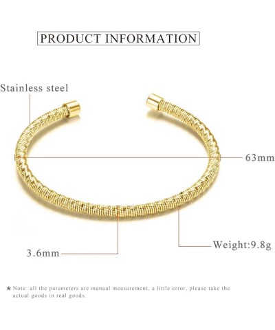 Twisted Cable Stainless Steel Birthday Bracelet Love Bangle Cuff Adjustable Jewelry Bracelets for Women gold $7.27 Bracelets