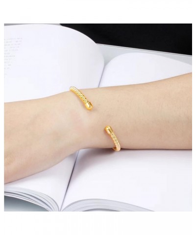 Twisted Cable Stainless Steel Birthday Bracelet Love Bangle Cuff Adjustable Jewelry Bracelets for Women gold $7.27 Bracelets