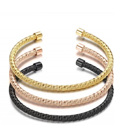 Twisted Cable Stainless Steel Birthday Bracelet Love Bangle Cuff Adjustable Jewelry Bracelets for Women gold $7.27 Bracelets