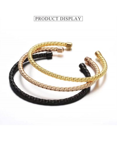 Twisted Cable Stainless Steel Birthday Bracelet Love Bangle Cuff Adjustable Jewelry Bracelets for Women gold $7.27 Bracelets