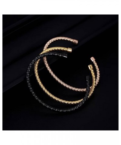 Twisted Cable Stainless Steel Birthday Bracelet Love Bangle Cuff Adjustable Jewelry Bracelets for Women gold $7.27 Bracelets