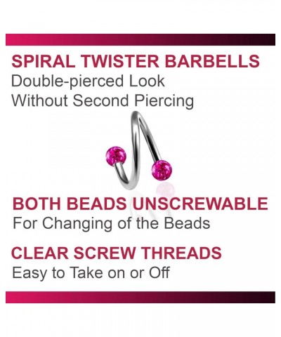 2pcs 16g Spiral Barbell Twisted Bar Titanium Earring Tragus Lip Cartilage Helix Hoop Studs Eyebrow Ferido Balls B2ECM Rose $9...