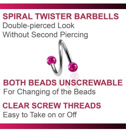 2pcs 16g Spiral Barbell Twisted Bar Titanium Earring Tragus Lip Cartilage Helix Hoop Studs Eyebrow Ferido Balls B2ECM Rose $9...