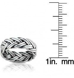 Sterling Silver Oxidized Woven Braid Eternity Band Ring $20.99 Rings