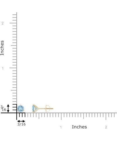 Natural Aquamarine Solitaire Stud Earrings for Women Girls in 14K Solid Gold/Platinum | March Birthstone Jewelry Gift for Her...