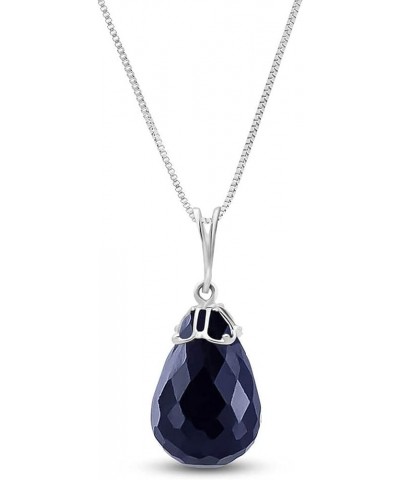 14K Yellow, White, Rose Gold Briolette Natural Sapphire Pendant Necklace White Gold 24.0 Inches $157.62 Necklaces