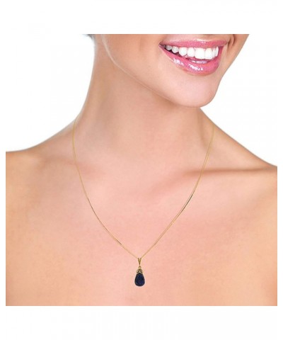 14K Yellow, White, Rose Gold Briolette Natural Sapphire Pendant Necklace White Gold 24.0 Inches $157.62 Necklaces