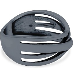 Crisscross Ring Oxidized Band Solid 925 Sterling Silver Thumb Ring (8mm) Black Tone, Sterling Silver $13.99 Rings