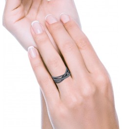 Crisscross Ring Oxidized Band Solid 925 Sterling Silver Thumb Ring (8mm) Black Tone, Sterling Silver $13.99 Rings