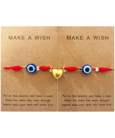 7 Knot Bracelet Couples Bracelet Red Evil Eye Bracelets for Women Girls Best Bitches Bracelet Wishing Attract Heart Matching ...