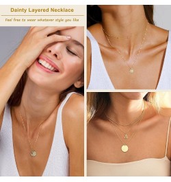 Layered Initial Necklaces for Women 14K Gold Plated Letter Dainty Choker Necklace Set for Teen Girls Trendy Layering Personal...