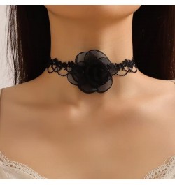 Black Choker Camellia Flower Lace-Up Bohemian Lace Bowknot Necklace For Women Teen Girls Bride Wedding Party Jewelry style1 $...