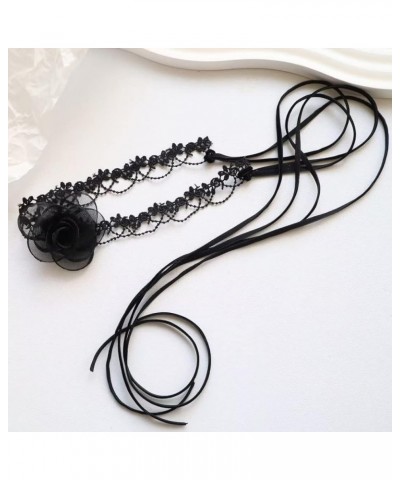 Black Choker Camellia Flower Lace-Up Bohemian Lace Bowknot Necklace For Women Teen Girls Bride Wedding Party Jewelry style1 $...