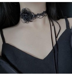 Black Choker Camellia Flower Lace-Up Bohemian Lace Bowknot Necklace For Women Teen Girls Bride Wedding Party Jewelry style1 $...