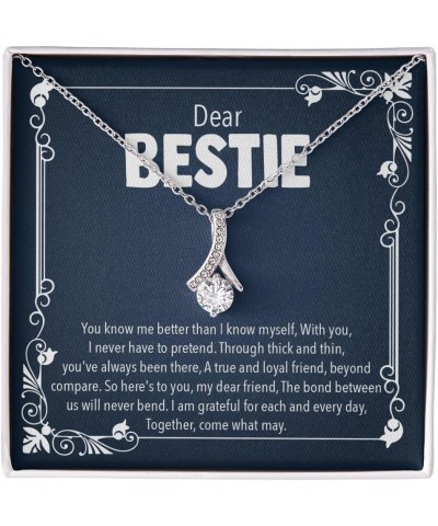 Female Best Friend Gift Ideas - Womens Pendant Necklaces with Message Cards, TwoTone Box AlluringBeauty-Bestie 3 $31.60 Neckl...