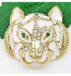 18k Gold Plated Clear Crystal Black Enamel Tiger Head Brooch Pin White $9.85 Brooches & Pins