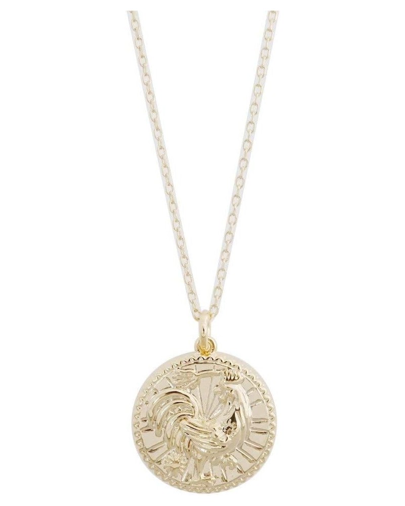 HONEYCAT Chinese Zodiac Coin Necklace in Gold, Rose Gold, or Silver | Minimalist, Delicate Jewelry Rooster Gold $18.69 Necklaces