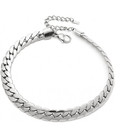 Stainless Steel Chain Bracelet for Men, Women, Girls, Boys Link Chain Adjustable Bracelet Silver / Miami Cuban Chain $9.85 Br...