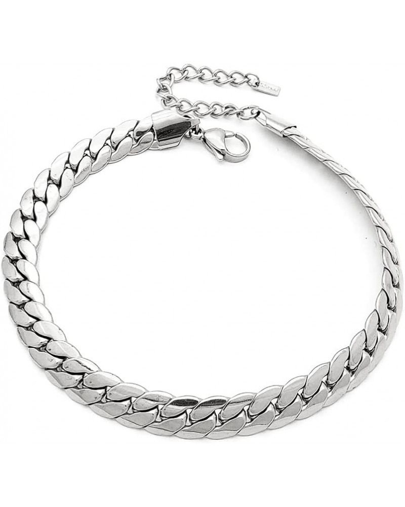 Stainless Steel Chain Bracelet for Men, Women, Girls, Boys Link Chain Adjustable Bracelet Silver / Miami Cuban Chain $9.85 Br...