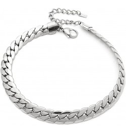 Stainless Steel Chain Bracelet for Men, Women, Girls, Boys Link Chain Adjustable Bracelet Silver / Miami Cuban Chain $9.85 Br...