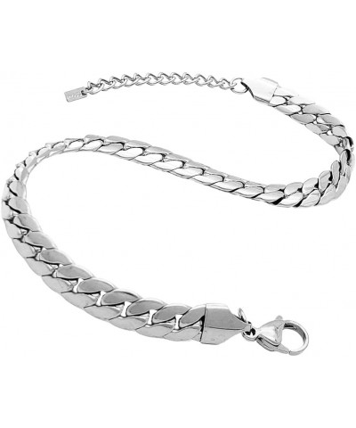 Stainless Steel Chain Bracelet for Men, Women, Girls, Boys Link Chain Adjustable Bracelet Silver / Miami Cuban Chain $9.85 Br...