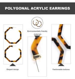 1 Pair of Acrylic Resin Hoop Earrings Women Dangle Stud Earrings Bohemian Statement Jewelry for Women (Shallow tortoise shell...