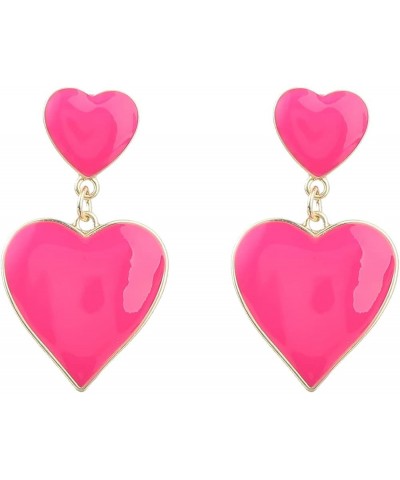 Cute Heart Earrings Red Heart Statement Dangle Earrings for Women and Girls (er005558) Style K $6.73 Earrings