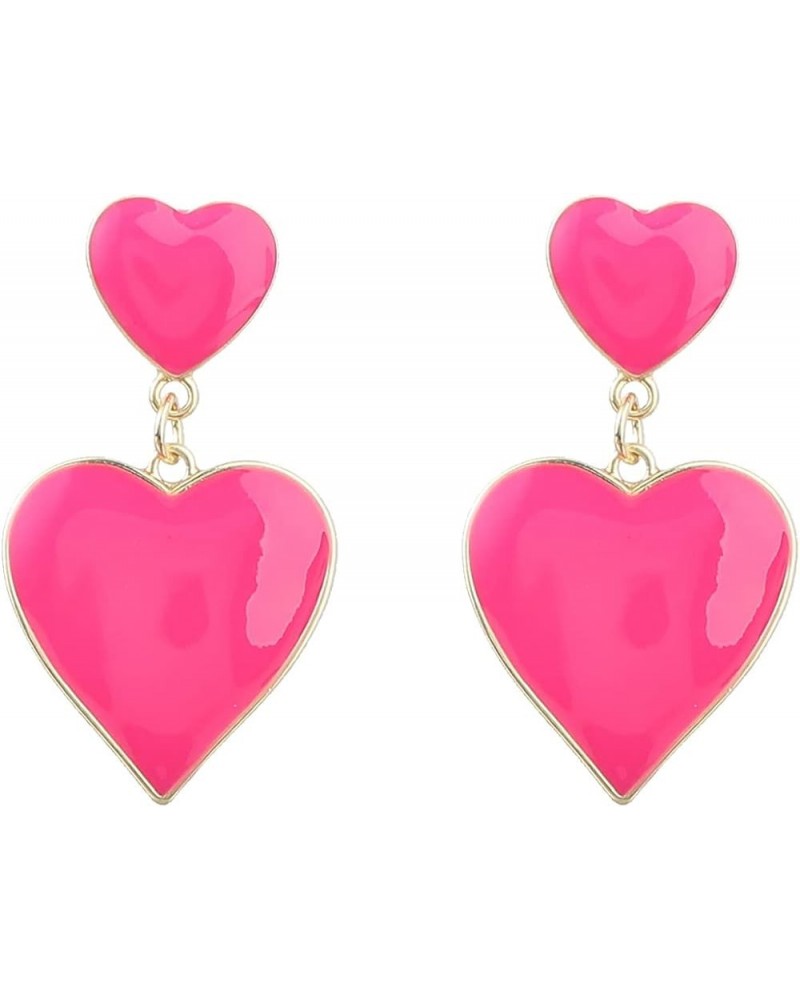 Cute Heart Earrings Red Heart Statement Dangle Earrings for Women and Girls (er005558) Style K $6.73 Earrings