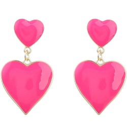 Cute Heart Earrings Red Heart Statement Dangle Earrings for Women and Girls (er005558) Style K $6.73 Earrings